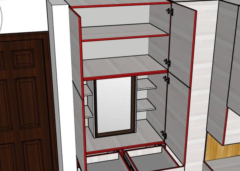 Modelo 3D del interior de un clóset